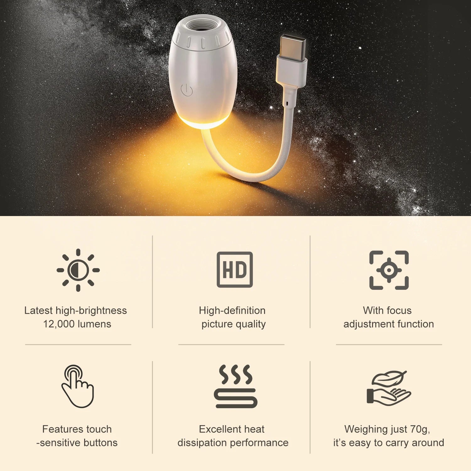 Mini Galaxy Star Projector Night Light