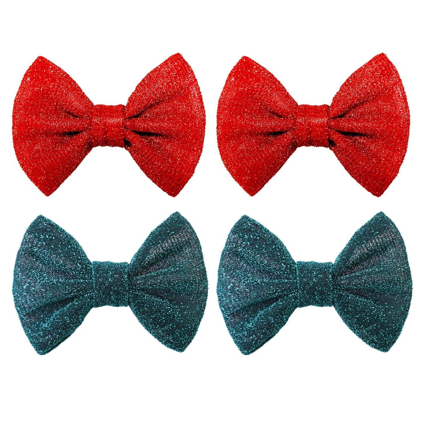 Christmas Hair Bows Clips Red Glitter Alligator Hair Clips Bows for Girls Christmas Green Barrettes Little Bow Hairpins Toddler Teens Sparkly Hair Accessories for Kids Teens Gift