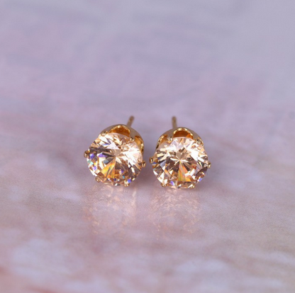 Korean Fashion Stud Earrings with Colorful Zirconia
