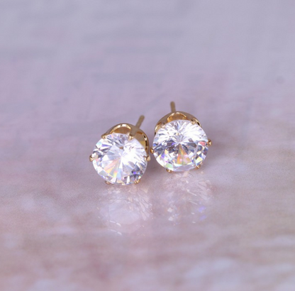 Korean Fashion Stud Earrings with Colorful Zirconia