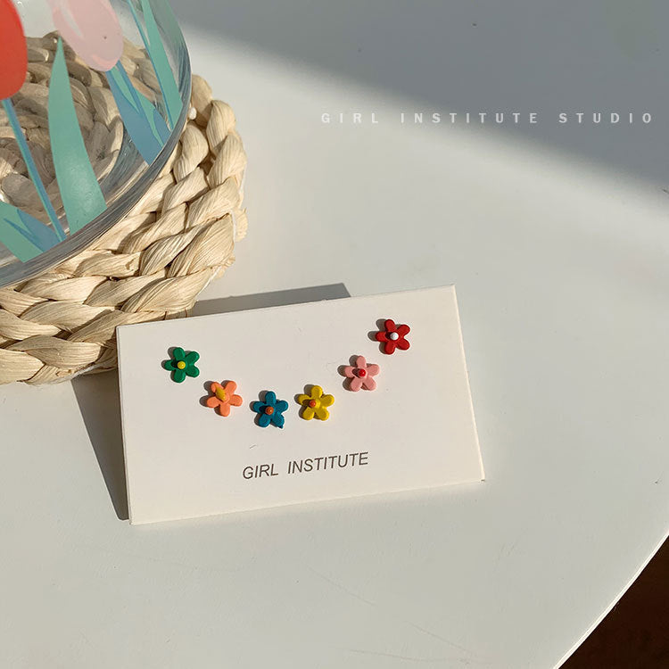 925 Silver Daisy Stud Earrings Set for Summer