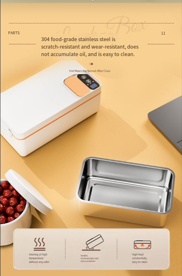 Electric Heated Lunch Box XL – Self-Heating Portable Food Warmer