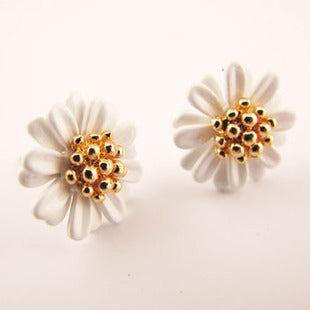 Korean Style Fresh Daisy Colorful Flower Stud Earrings