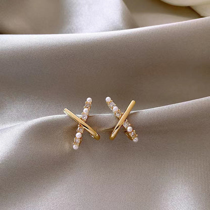 Heart Pearl 925 Silver Needle Earrings with Tassels
