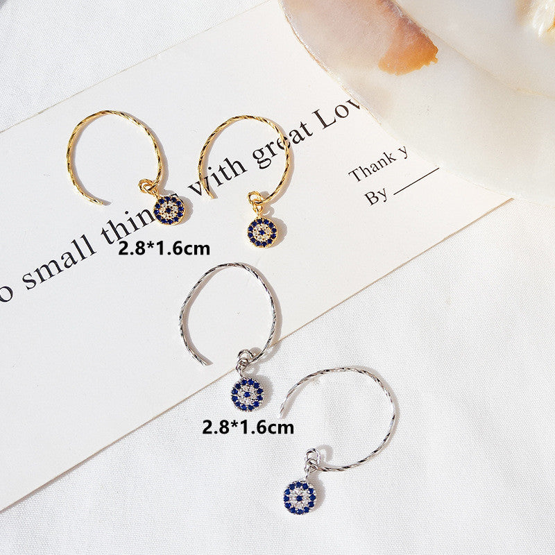 S925 Silver Devil Eye Earrings - Vintage Creative Design
