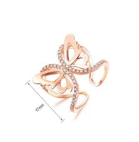 Butterfly Ring with Diamonds and Gold Plating