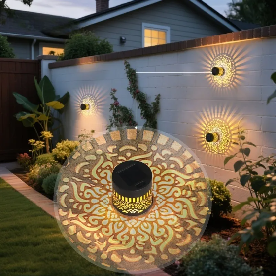 Sunflower Mandala Solar Light – Decorative Outdoor Wall Lamp