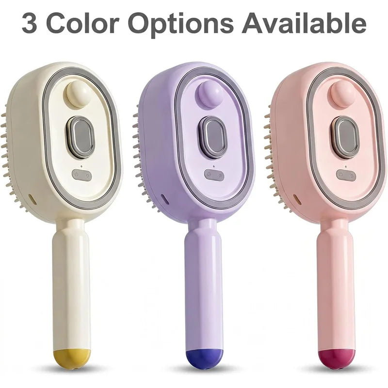3-in-1 Electric Spray Scalp Massager Comb – Steam, Oil & Self-Cleaning