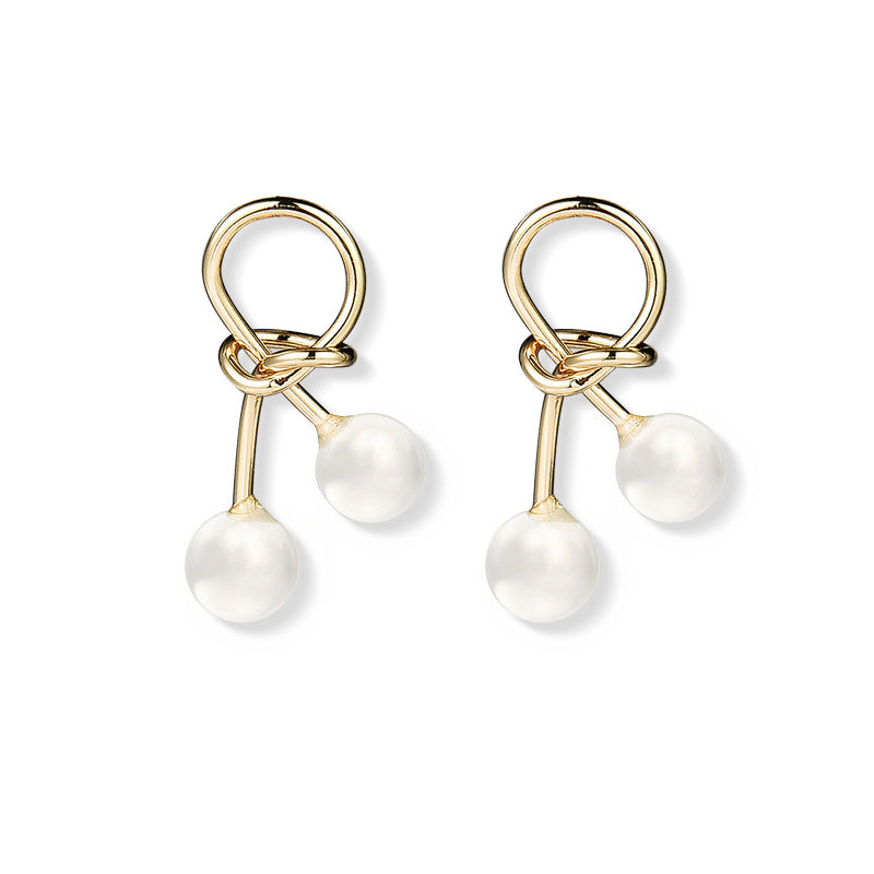 925 Silver Bow Earrings with Pearl Heart and Tassels