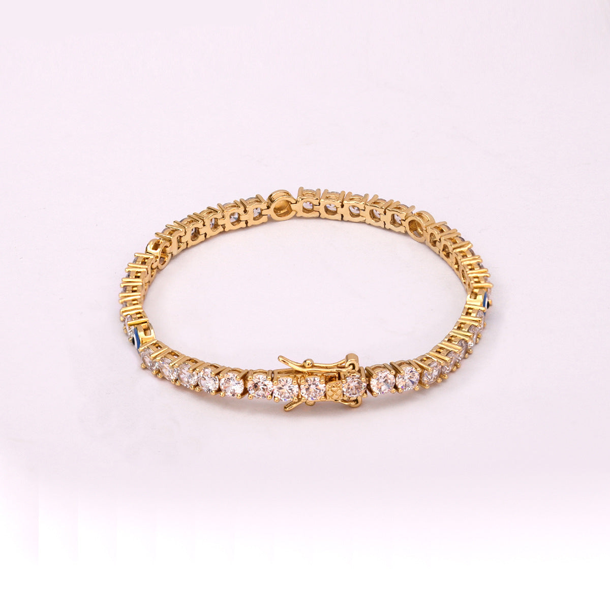 Hip Hop Style Tennis Bracelet with Zircon Devil Eye