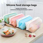 Silicone Travel Premium Reusable Food Storage Bags Food Grade Multi-use Fruit Sealed Lunch Bag Containers Microwave Oven Safe