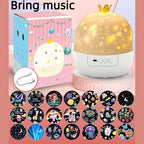 Rotating Star Projector Night Light with Music