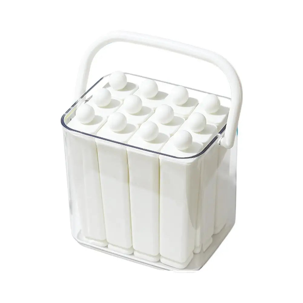 10/6 Cavity Long Silicone Ice Cube Mold with Storage Box, Food Grade Ice Pop Maker with Handle, Reusable Ice Tray for Freezer