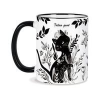 Silkwishes Black Cat Mug Gifts for Cat Lovers 11 Oz Black and White Boho Mug Cat Cat Lover Gifts for Women Friends Mom Grandma