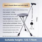 Portable Lightweight Hiking Cane Chair Anti-Slip Elderly Walking Stick Mountain Climbing Trekking Padded  Folding Outdoor...