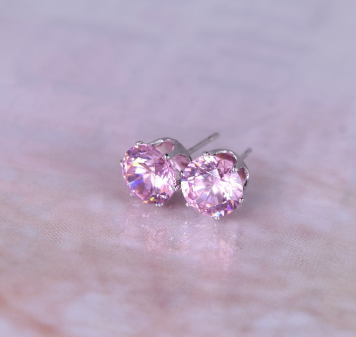 Korean Fashion Stud Earrings with Colorful Zirconia