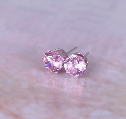 Korean Fashion Stud Earrings with Colorful Zirconia