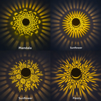 Sunflower Mandala Solar Light – Decorative Outdoor Wall Lamp