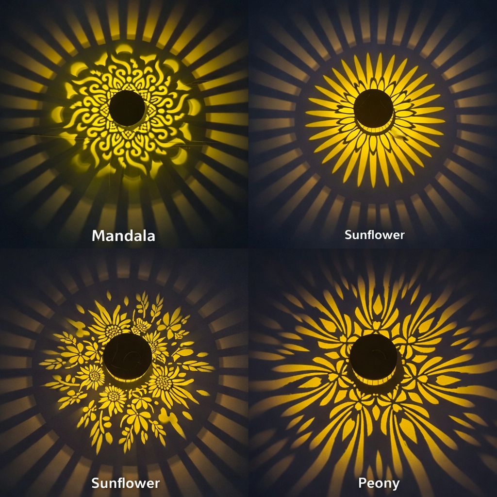 Sunflower Mandala Solar Light – Decorative Outdoor Garden Wall Lamp