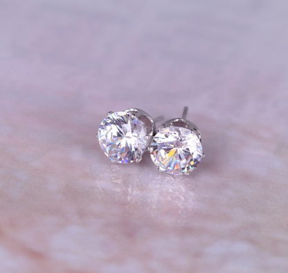 Korean Fashion Stud Earrings with Colorful Zirconia