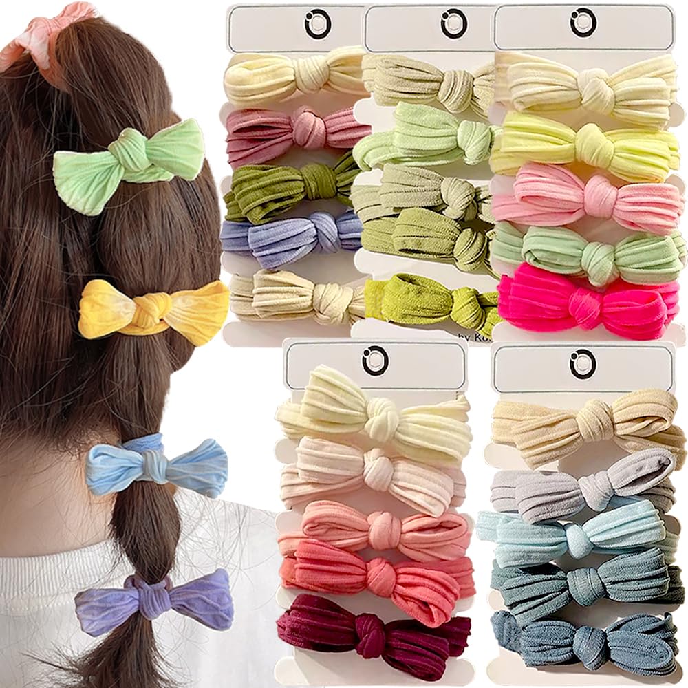Candy Bow Elastic Hair Ties for Toddlers