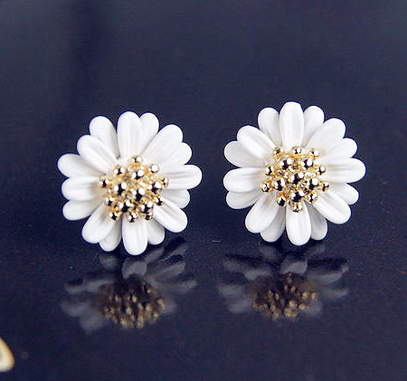 Korean Style Fresh Daisy Colorful Flower Stud Earrings
