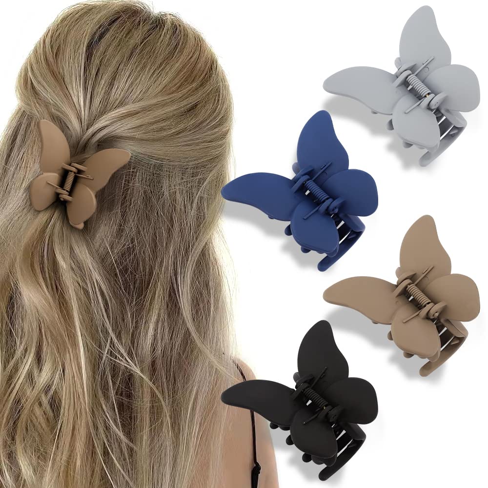 FlutterGrip Matte Hair Clips - 4 Pack For All Hair Types