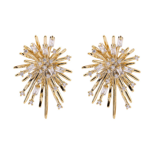 Korean Style 925 Silver Zirconia Stud Earrings