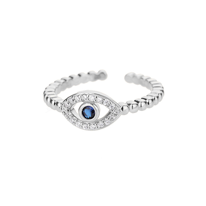 Korean Style Adjustable Heart Design Devil Eye Ring