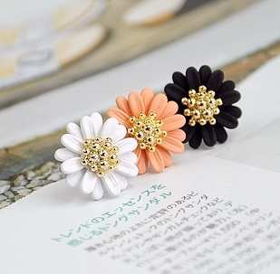 Korean Style Fresh Daisy Colorful Flower Stud Earrings