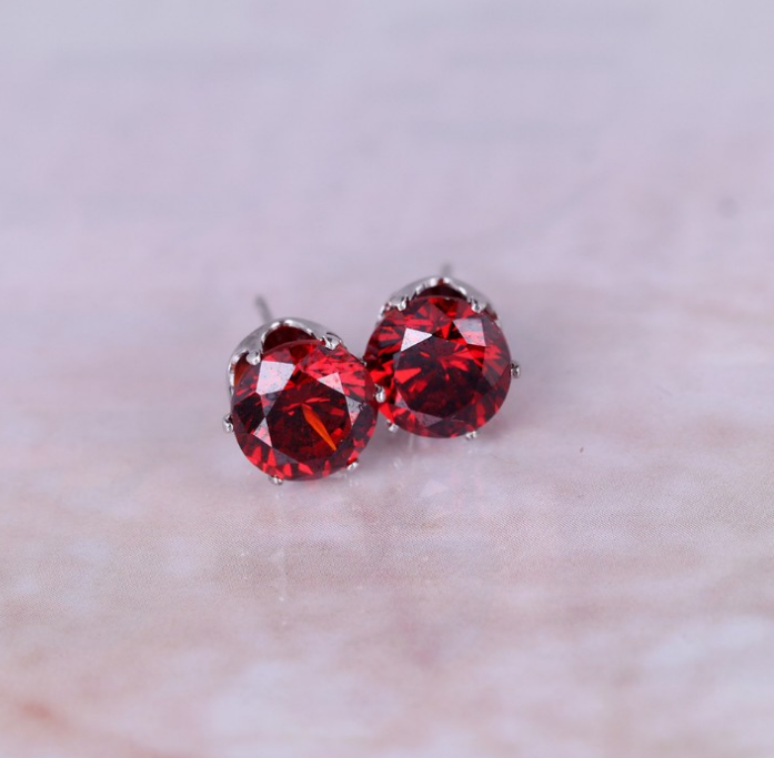 Korean Fashion Stud Earrings with Colorful Zirconia