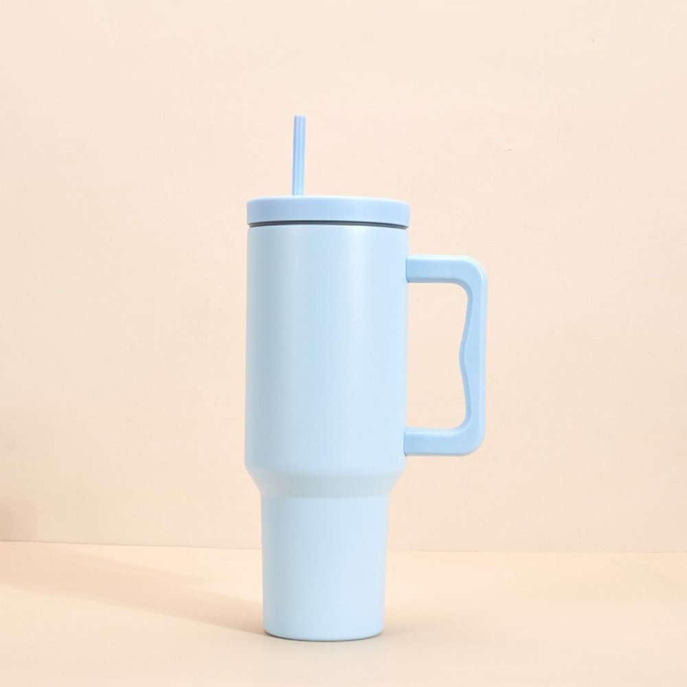 40oz Insulated Tumbler with Handle & Straw