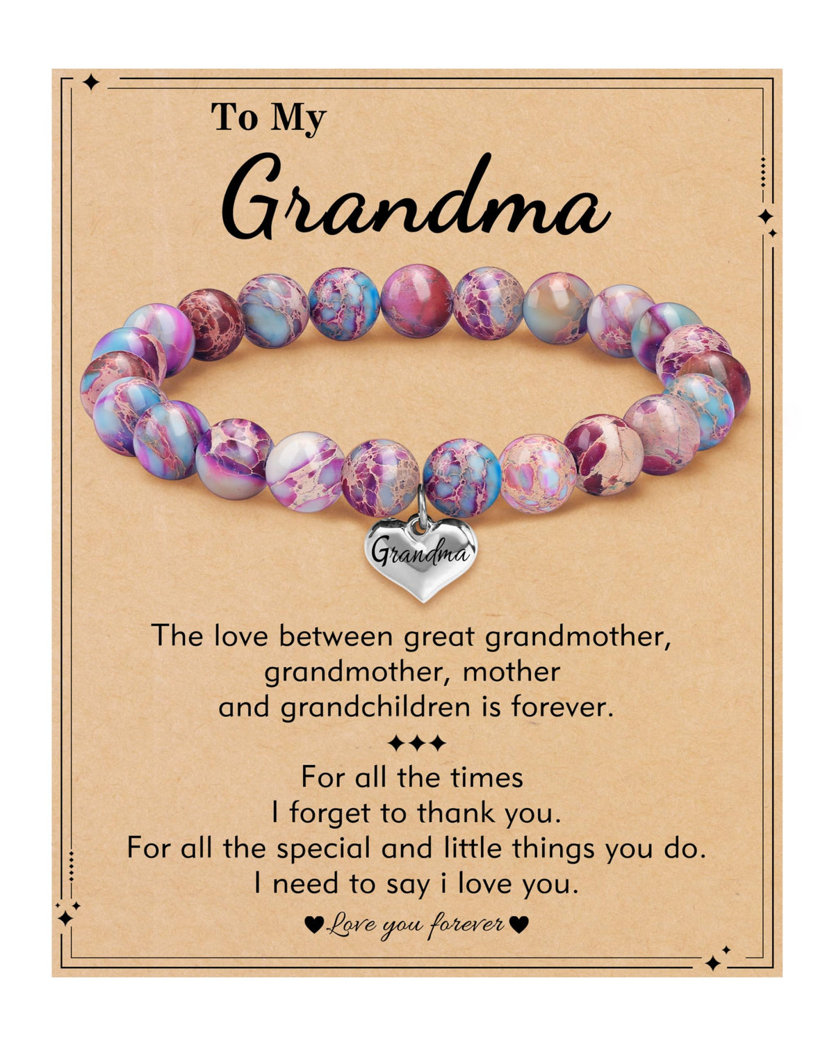 HiStock Grandma Mothers Day Bracelet Mothers Day Gifts for Grandma Imperial Charm Bracelets Gigi gifts for Grandma Bracelet Birthday Easter Gifts Jewelry