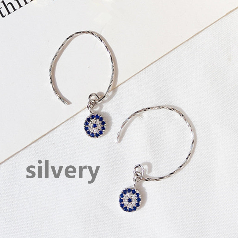 S925 Silver Devil Eye Earrings - Vintage Creative Design