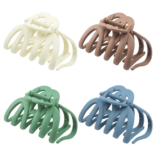 4-Pack Velvet Matte Octopus Hair Clips for Thick Hair