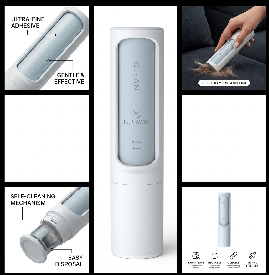 2-in-1 Reusable Pet Hair Remover & Lint Roller — No Refills Ever Needed