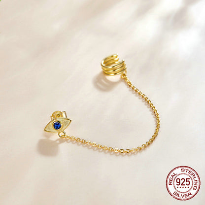 Devil's Eye Gold Plated Single Ear Cuff