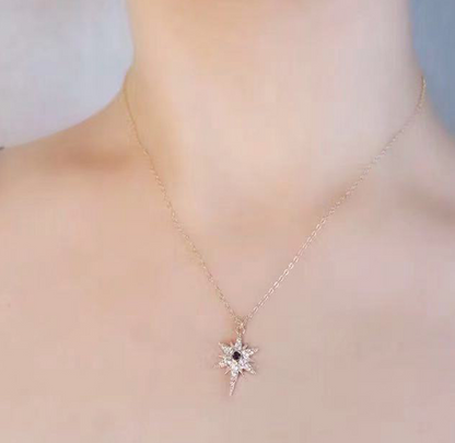 Gold-Plated Zircon Devil Eye and Star Cross Necklaces