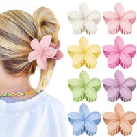 Tropical Plumeria Hair Claw Clips 8-Pack