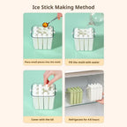 10/6 Cavity Long Silicone Ice Cube Mold with Storage Box, Food Grade Ice Pop Maker with Handle, Reusable Ice Tray for Freezer