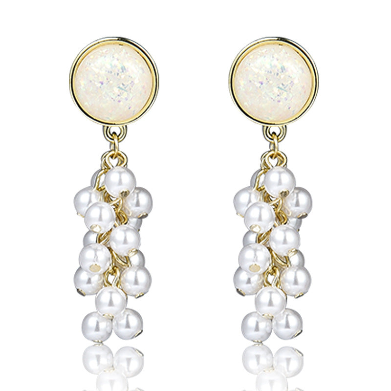 925 Silver Bow Earrings with Pearl Heart and Tassels