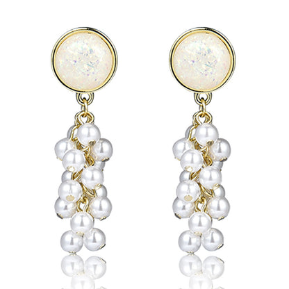 925 Silver Bow Earrings with Pearl Heart and Tassels