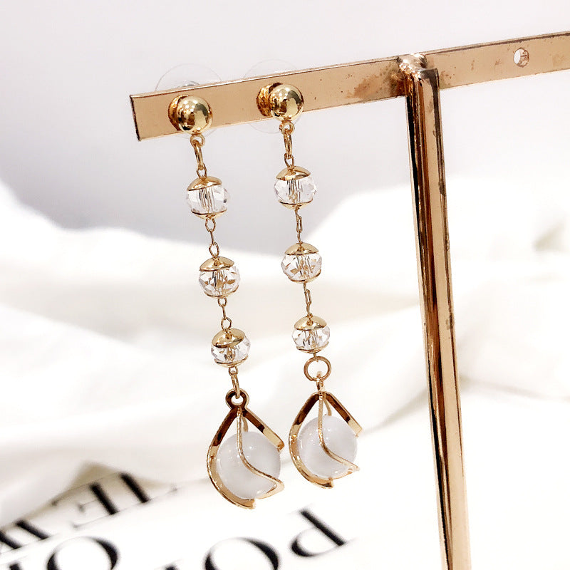 925 Silver Bow Earrings with Pearl Heart and Tassels