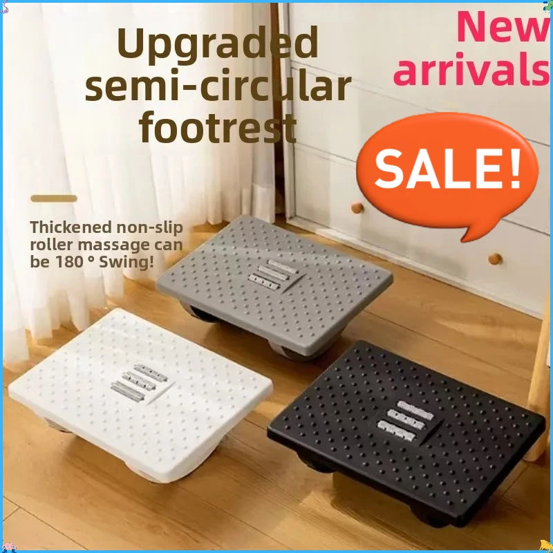 2026 Hot Selling Items Portable Foot Rest Under Desk Ergonomic Foot Stool with Massage Rollers for Home Office Comfort