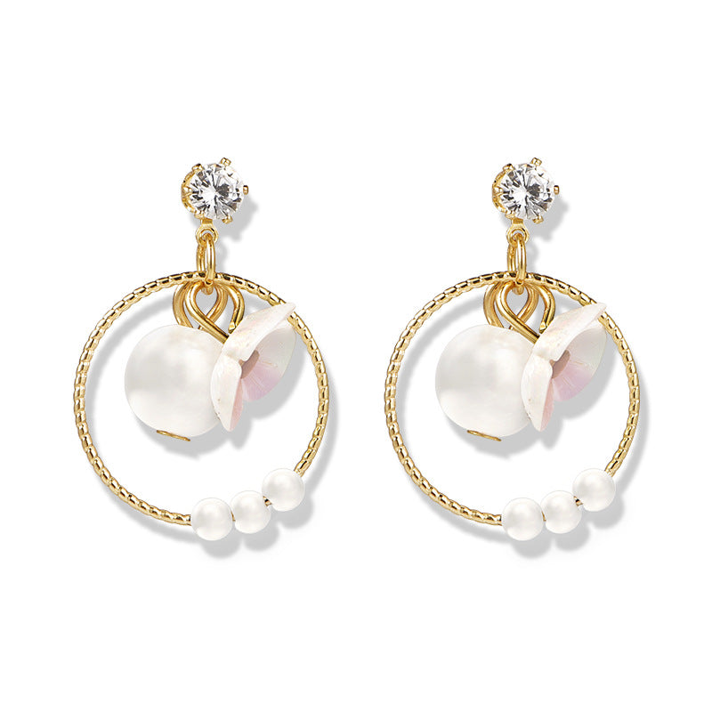 925 Silver Bow Earrings with Pearl Heart and Tassels