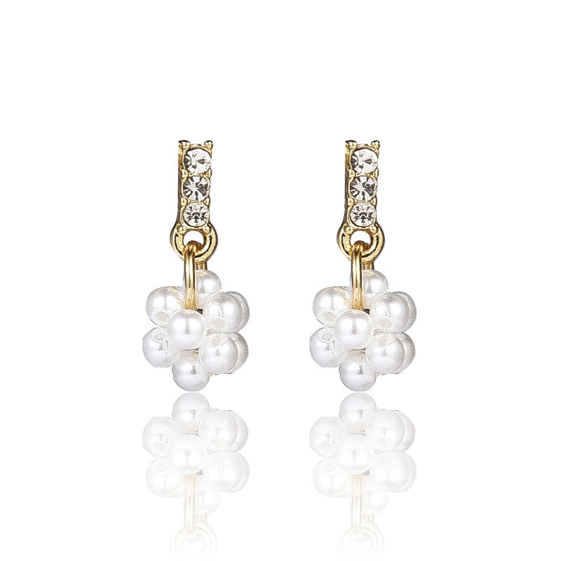 925 Silver Bow Earrings with Pearl Heart and Tassels