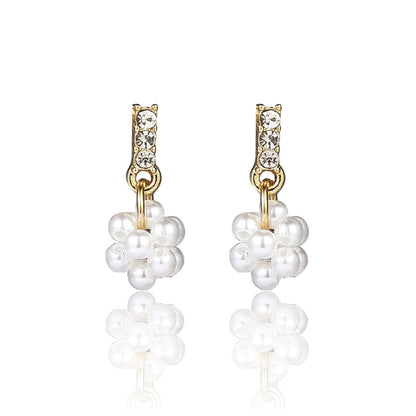 925 Silver Bow Earrings with Pearl Heart and Tassels