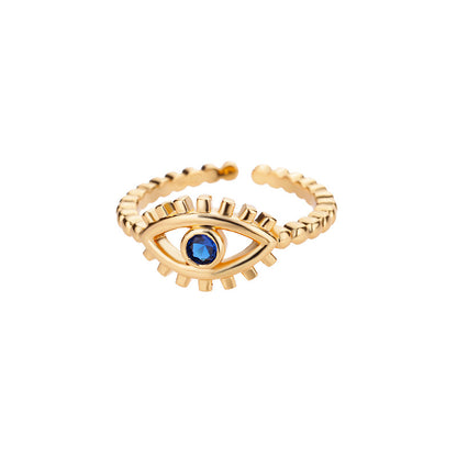 Korean Style Adjustable Heart Design Devil Eye Ring