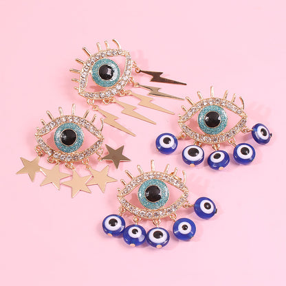 Exaggerated Design Earrings - Creative Devil Eye Studs