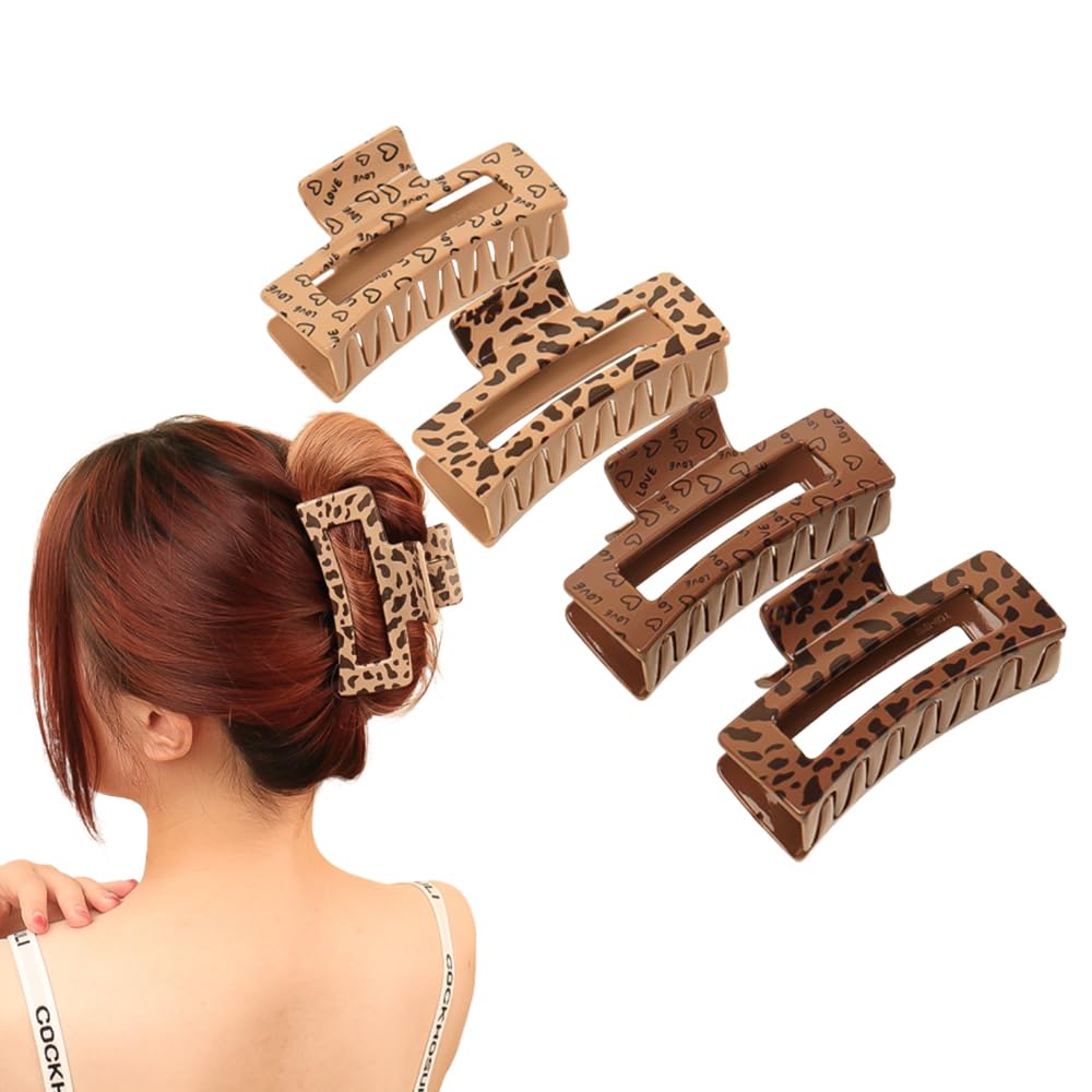 GRIPZON Hair Claw Clips 4-Pack - Matte Finish for All Hair Types